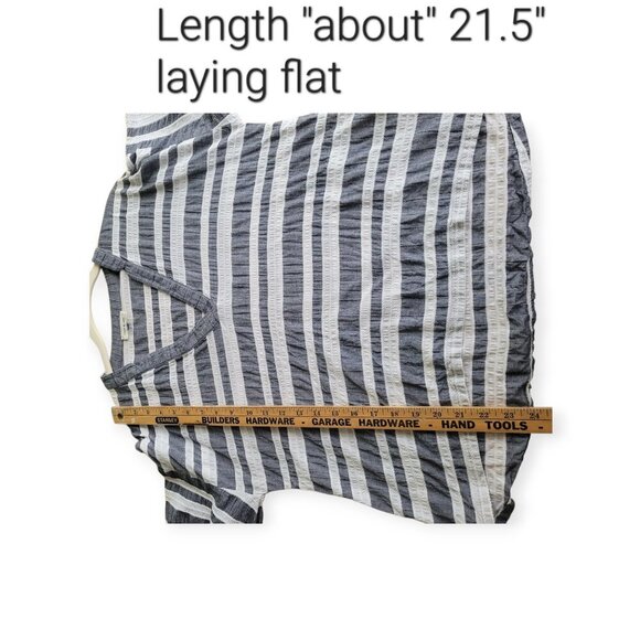 COURT & ROWE Blue Striped Cotton Blouse M - Picture 9 of 12